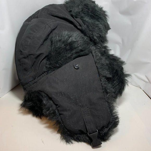 Black Insulated Winter Trapper Hat Winter Hood. One Size. (748) - Picture 6 of 6